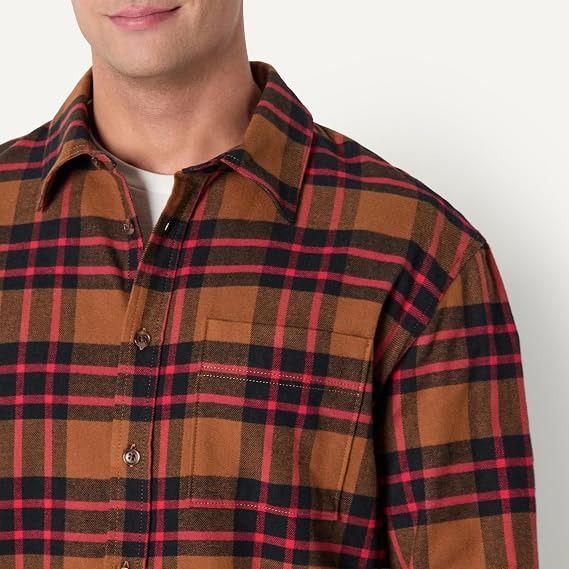Brown And Black Plaid Button-Up Shirt imagen 2